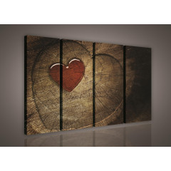 Srdce na dřevě 180 S7 - čtyřdílný